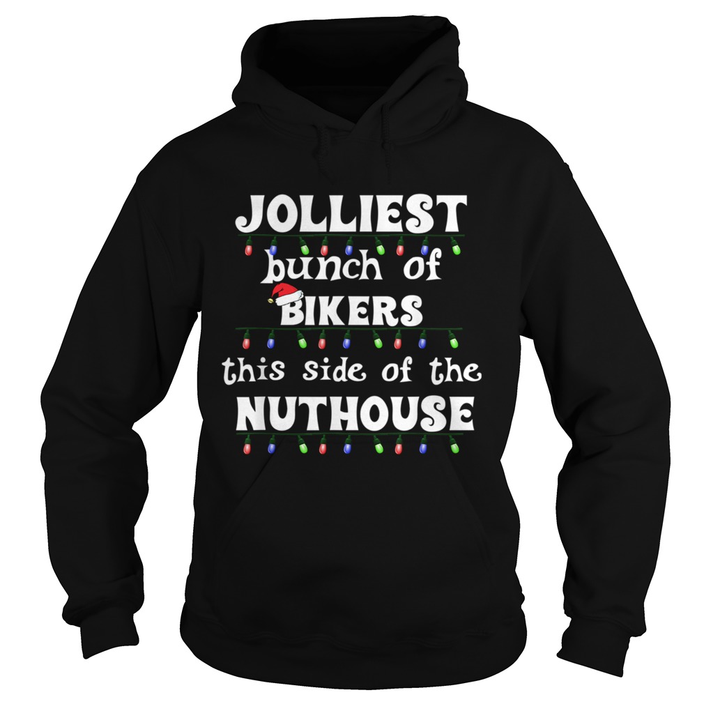 Funny Motorcycle Rider Christmas Jolliest Bunch of Bikers TShirt Hoodie