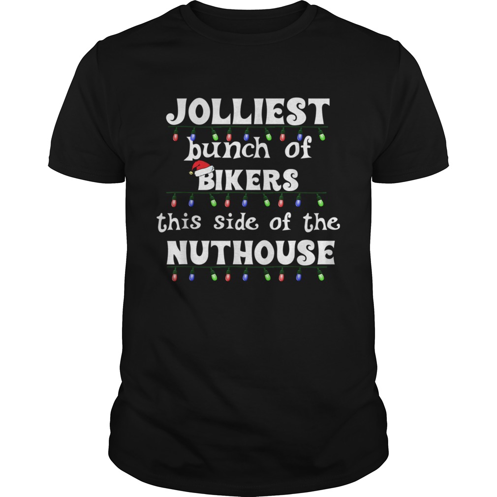 Funny Motorcycle Rider Christmas Jolliest Bunch of Bikers TShirt