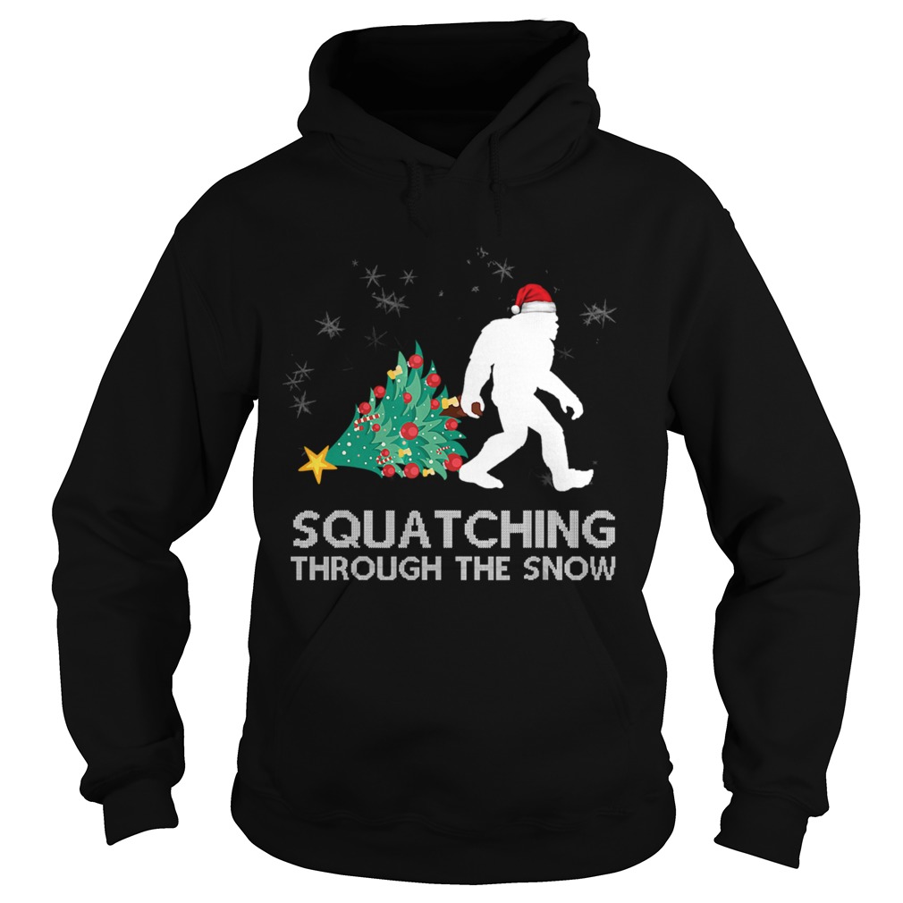 Funny Sasquatch Christmas Gift Squatching Bigfoot Xmas TShirt Hoodie