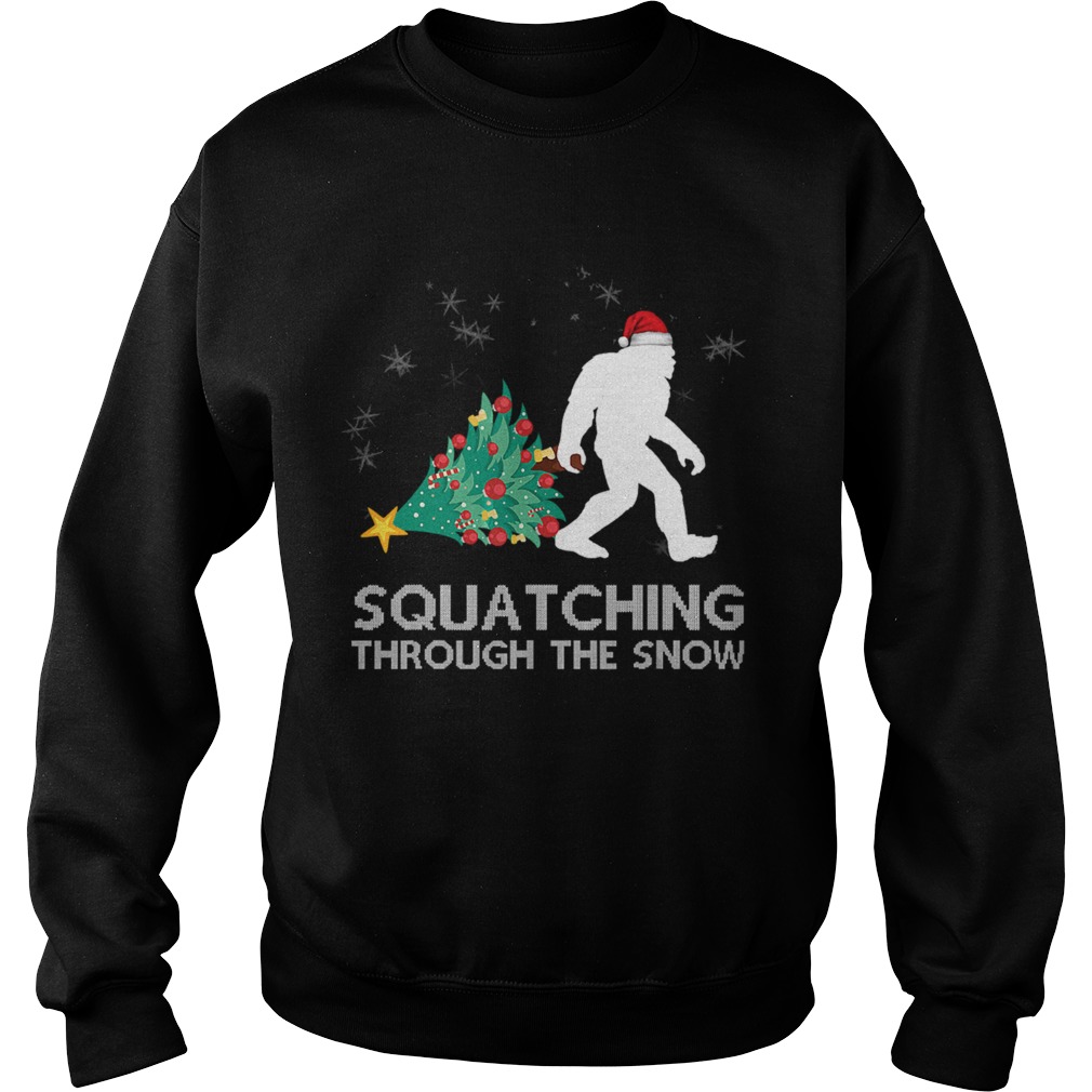 Funny Sasquatch Christmas Gift Squatching Bigfoot Xmas TShirt Sweatshirt