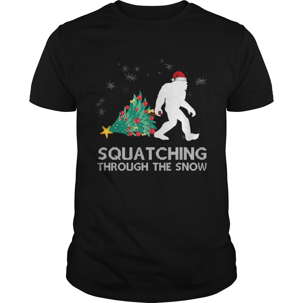 Funny Sasquatch Christmas Gift Squatching Bigfoot Xmas TShirt