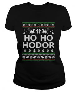 Game of throne HO HO Hodor Christmas Hoodie T Shirt Classic Ladies