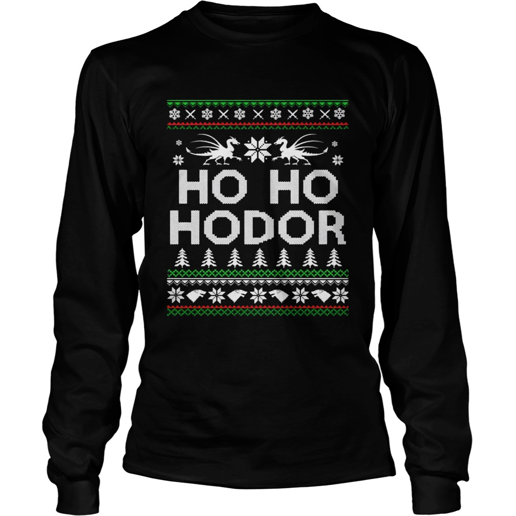 Game of throne HO HO Hodor Christmas Hoodie T Shirt LongSleeve