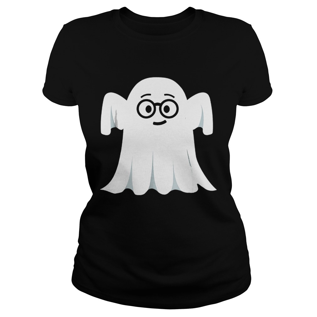 Ghost Emoji Nerd Geek Halloween Classic Ladies