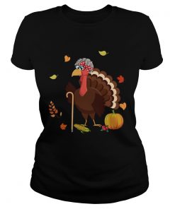 Grandma Turkey Thanksgiving Gift TShirt Classic Ladies