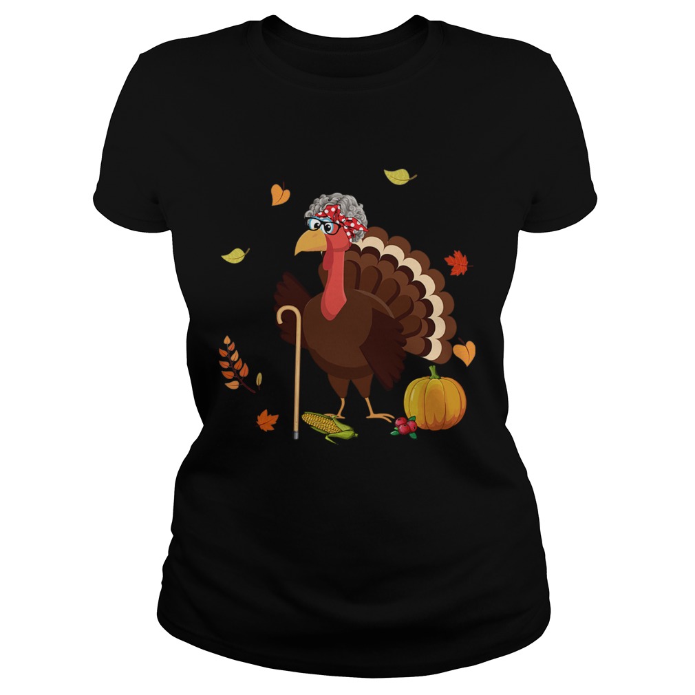 Grandma Turkey Thanksgiving Gift TShirt Classic Ladies