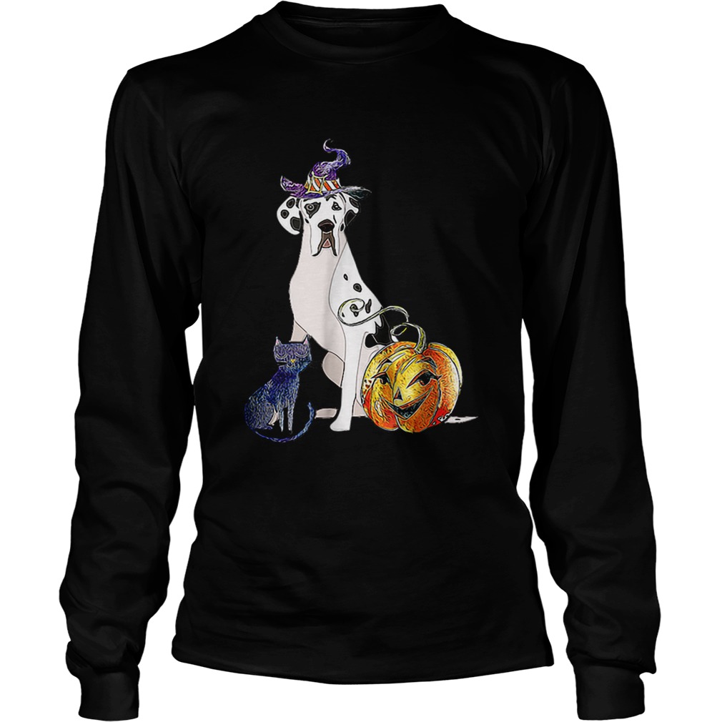 Great Dane Dog Halloween Harlequin LongSleeve