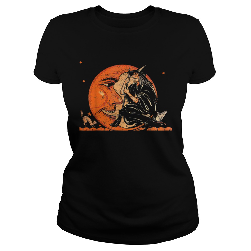 Great Vintage Witch and Moon Halloween Classic Ladies