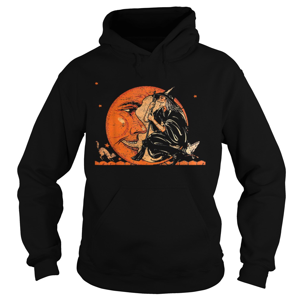 Great Vintage Witch and Moon Halloween Hoodie