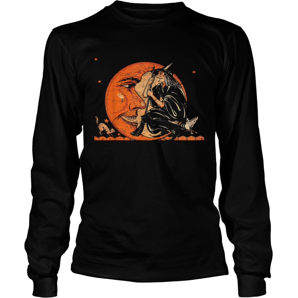 Great Vintage Witch and Moon Halloween LongSleeve