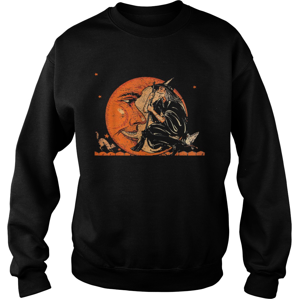 Great Vintage Witch and Moon Halloween Sweatshirt