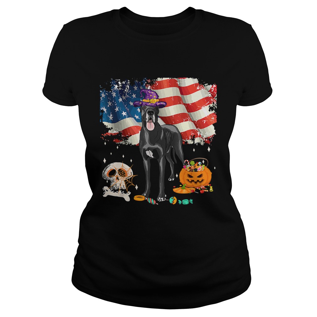 Great dane Dog Halloween Costume Gift Flag America TShirt Classic Ladies