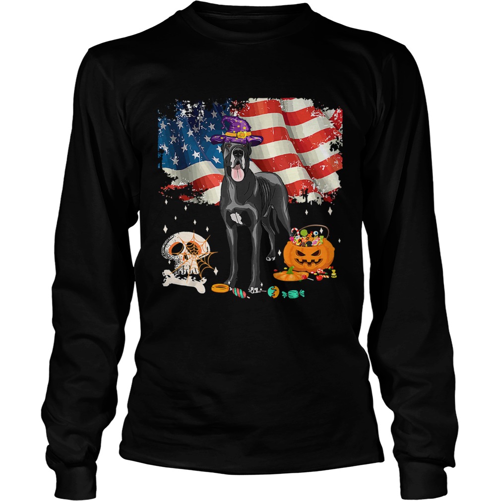 Great dane Dog Halloween Costume Gift Flag America TShirt LongSleeve