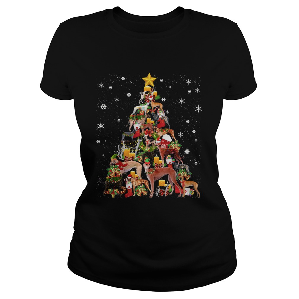 Greyhound Christmas Tree Shirt Classic Ladies