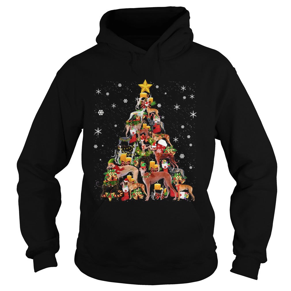 Greyhound Christmas Tree Shirt Hoodie