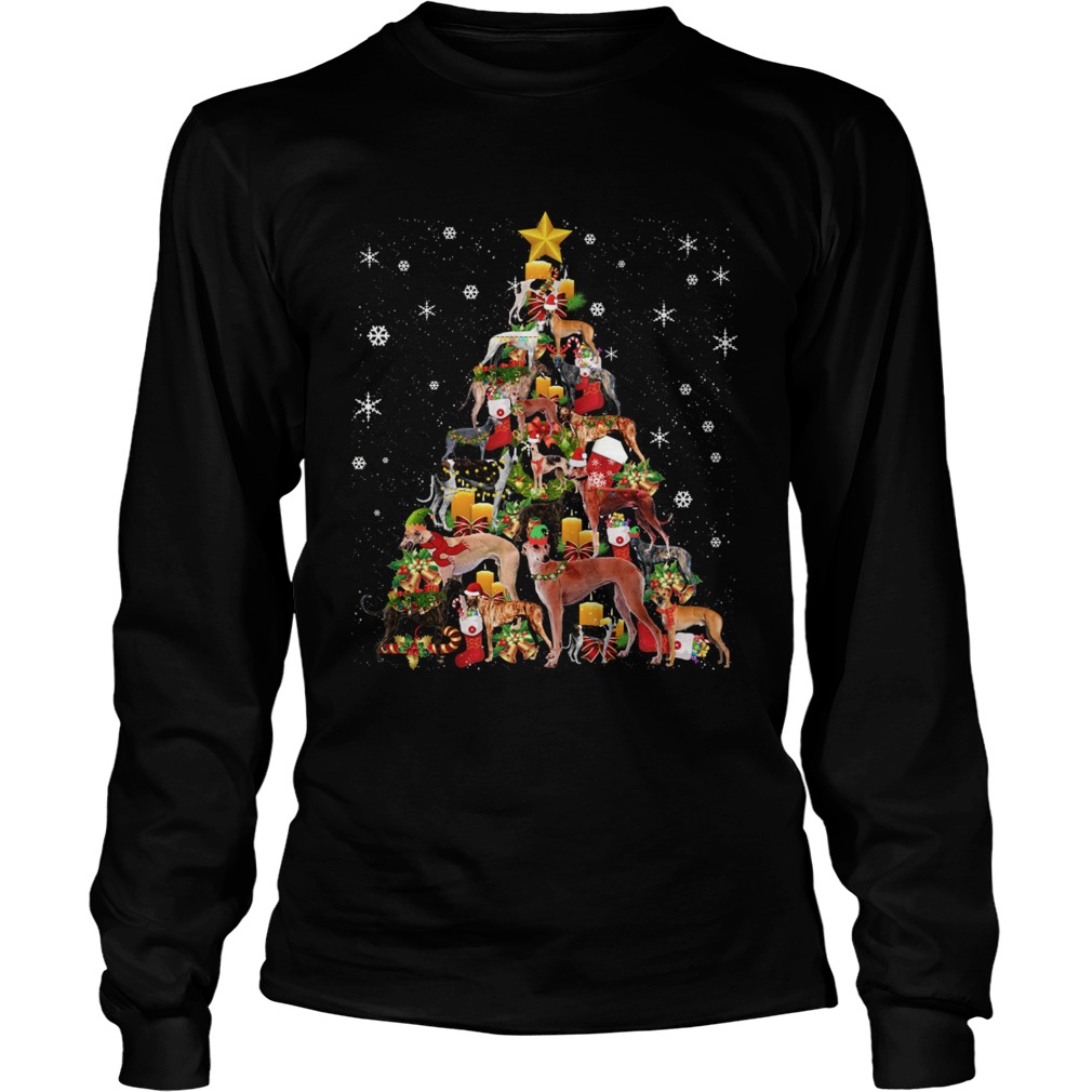 Greyhound Christmas Tree Shirt LongSleeve