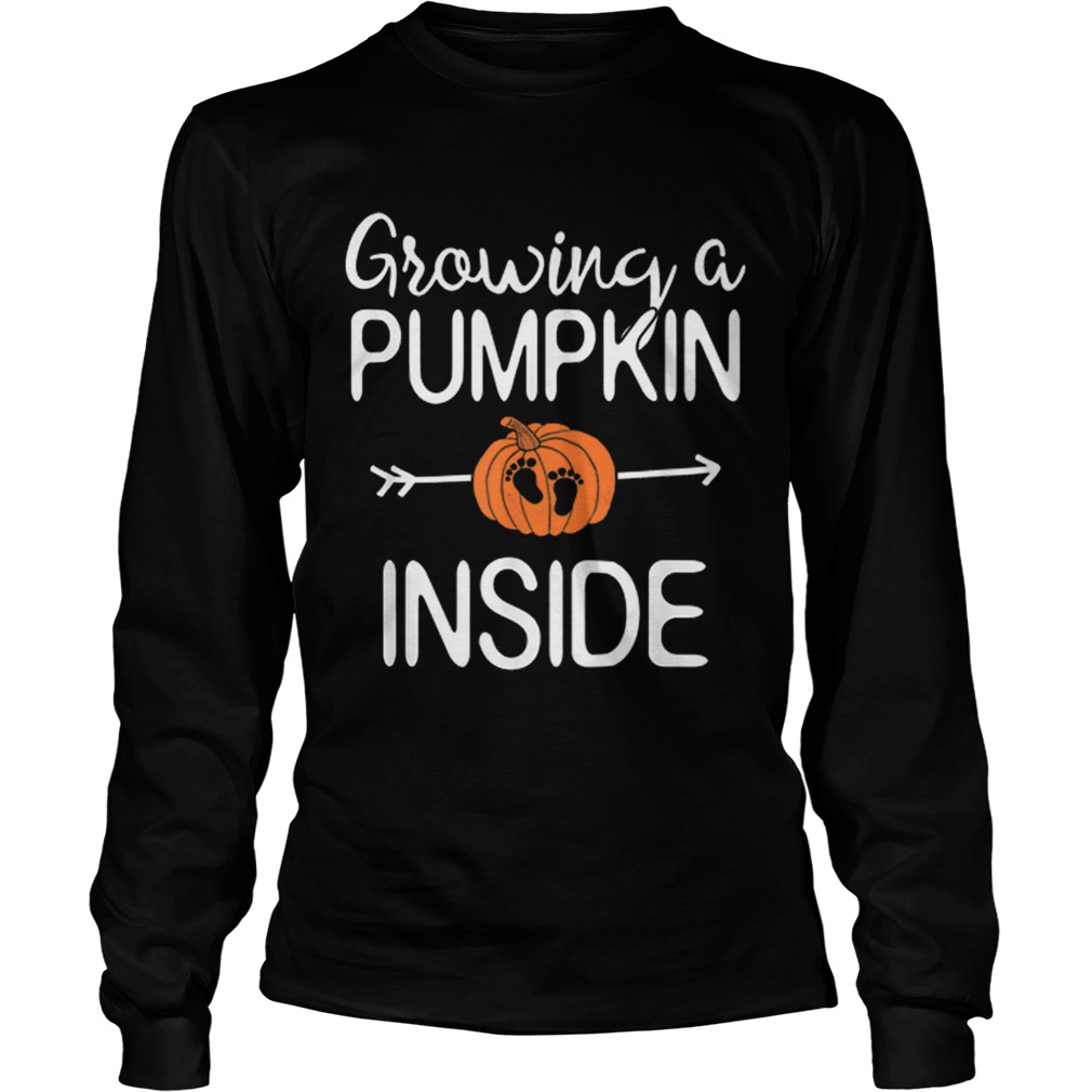 Growing a pumpkin inside pregnancy Pregnant halloween mom LongSleeve