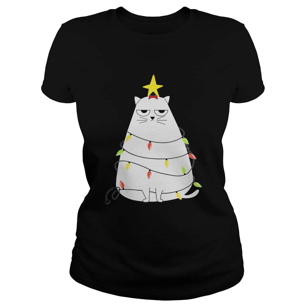 Grumpy Cat Christmas Tree Shirt Classic Ladies