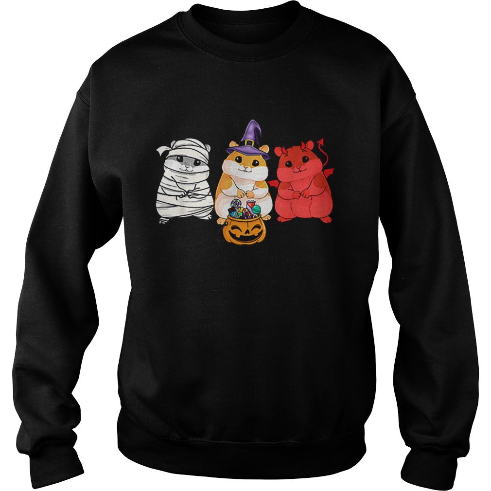 Guinea Pigs happy Halloween Cute mummy witch demon Sweatshirt