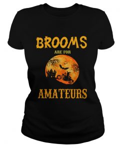 Halloween Brooms Are For Amateurs Motorcycle TShirt Classic Ladies