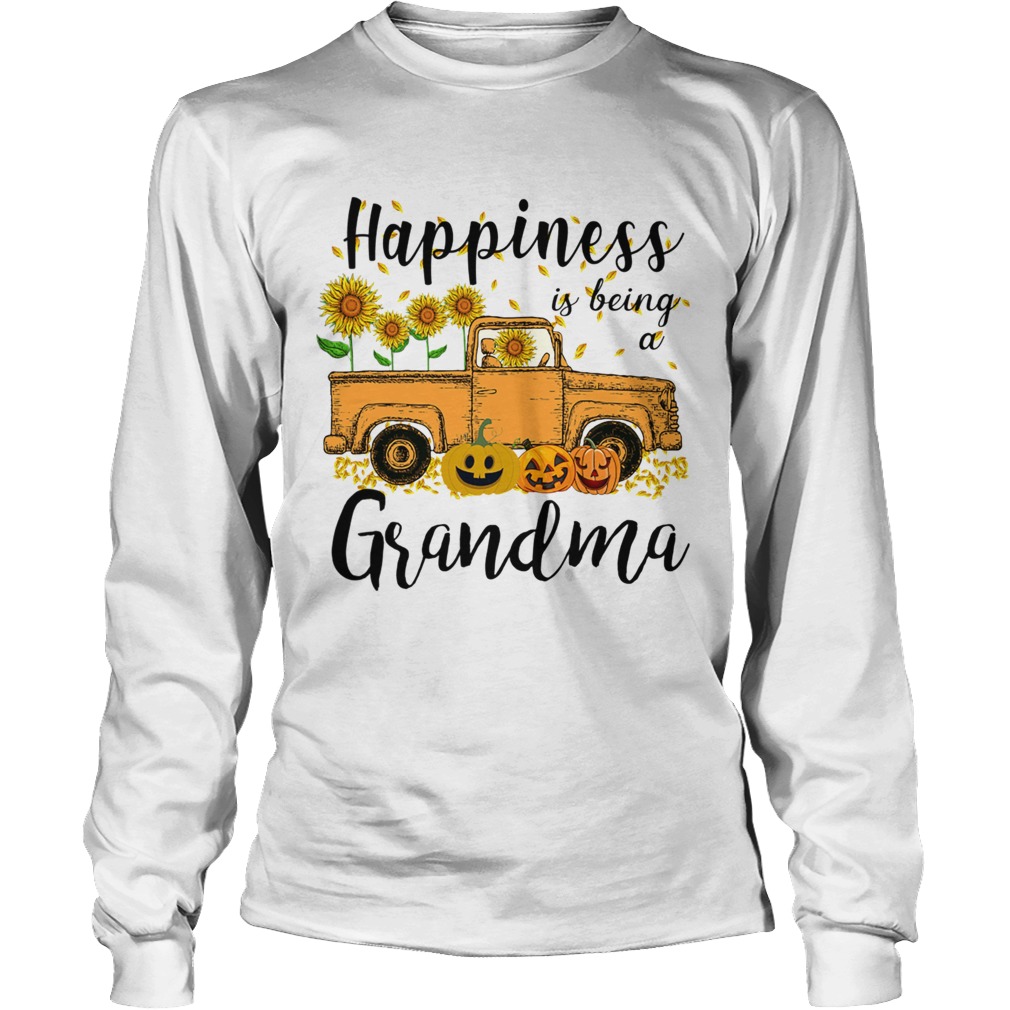 Halloween Car Pumpkin Happiness Is Being A Grandma TShirt LongSleeve