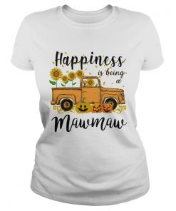 Halloween Car Pumpkin Happiness Is Being A Mawmaw TShirt Classic Ladies