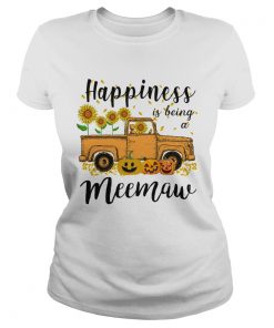 Halloween Car Pumpkin Happiness Is Being A Meemaw TShirt Classic Ladies