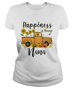 Halloween Car Pumpkin Happiness Is Being A Nana TShirt Classic Ladies