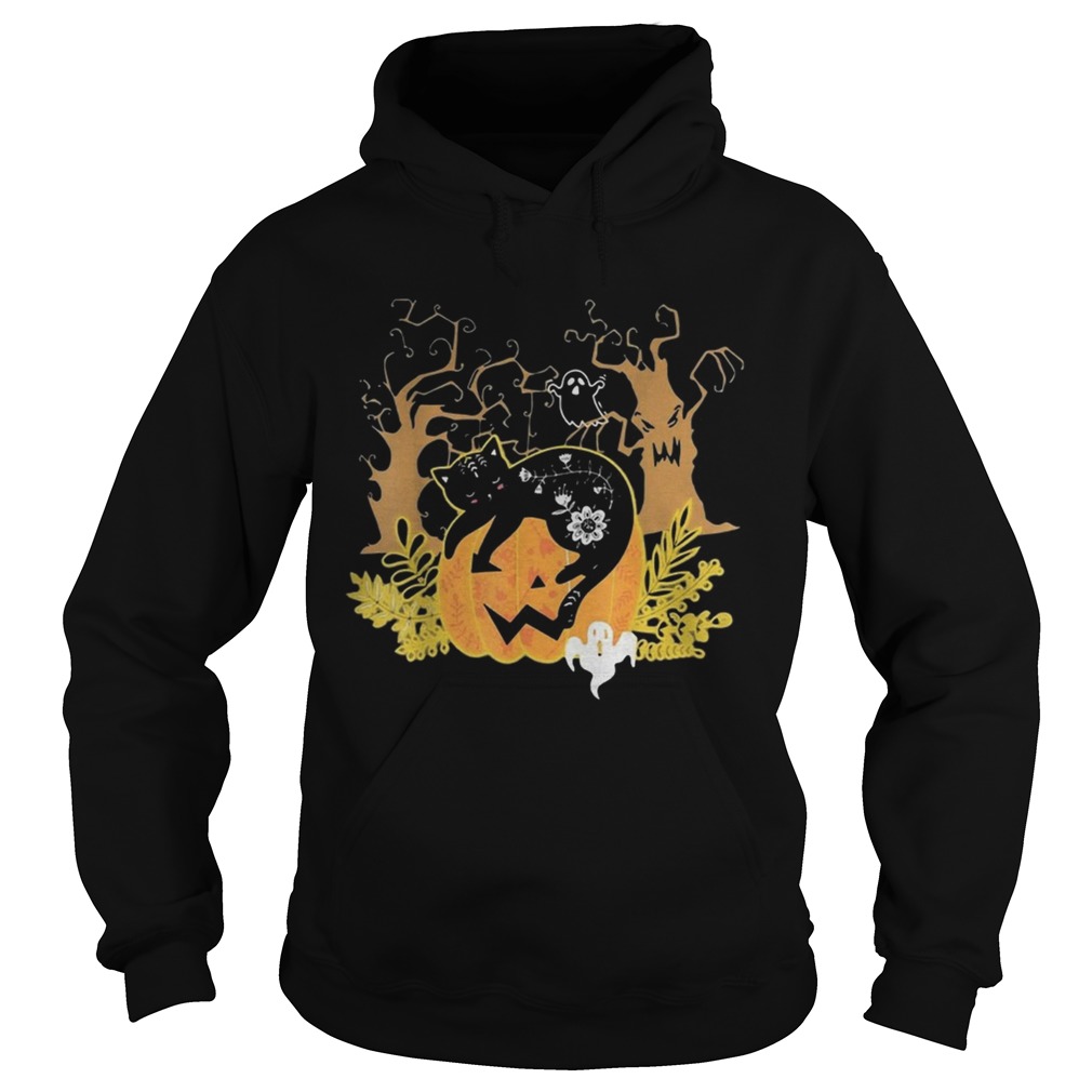 Halloween Costume Cat Pumpkin Black Cat Halloween Tee Shirt Hoodie