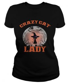 Halloween Crazy Cat Lady Funny Black Cat Lover TShirt Classic Ladies