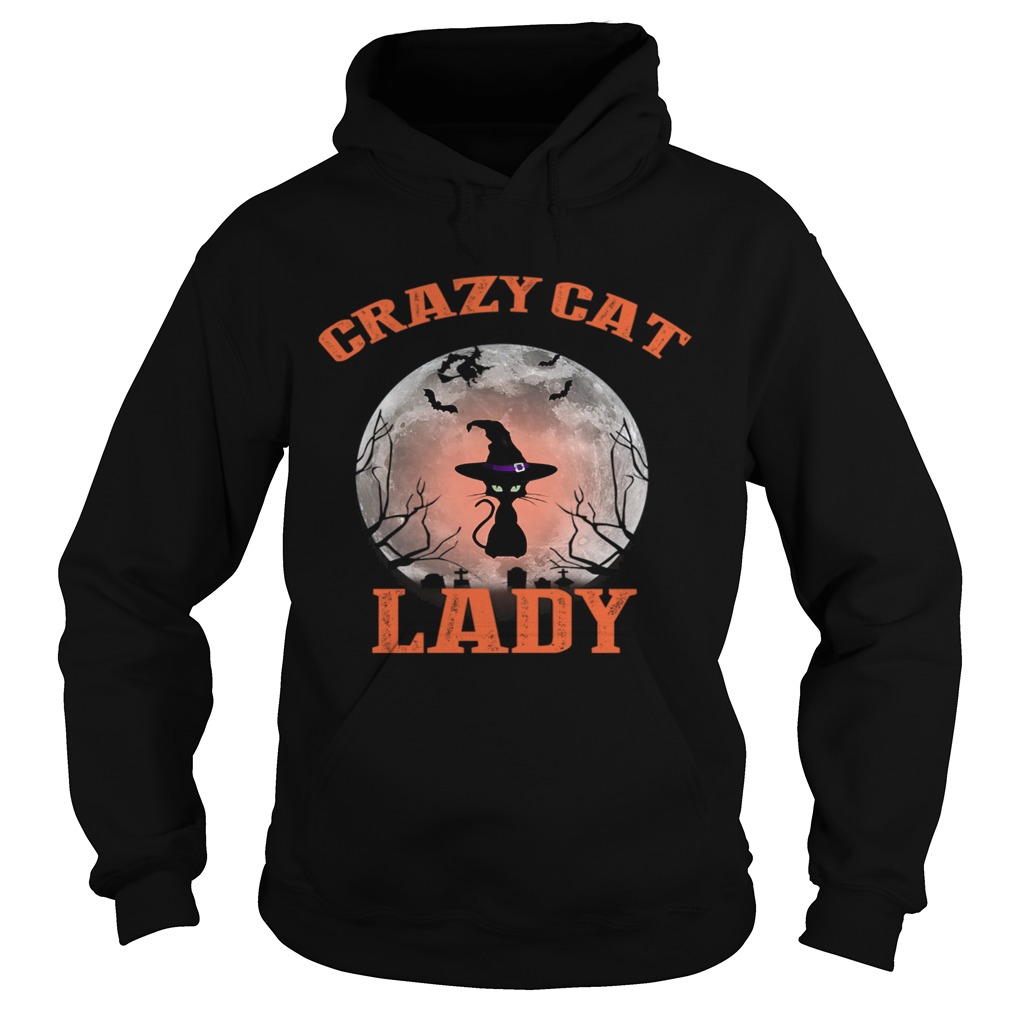 Halloween Crazy Cat Lady Funny Black Cat Lover TShirt Hoodie