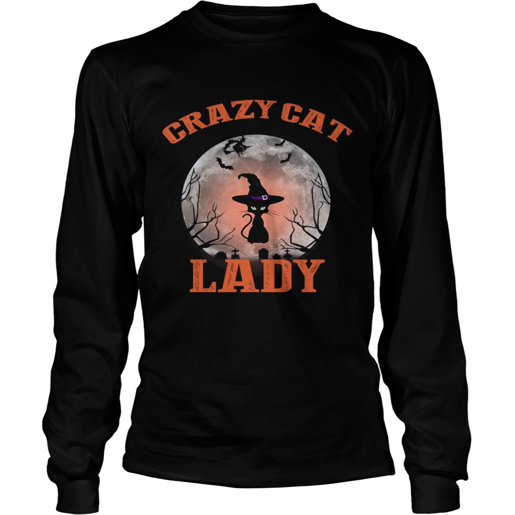 Halloween Crazy Cat Lady Funny Black Cat Lover TShirt LongSleeve