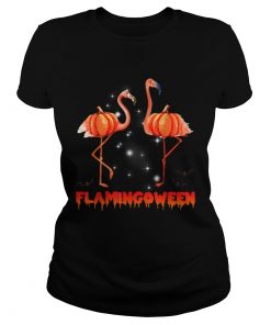 Halloween Custome Flamingo Flamingween pumpkin  Classic Ladies