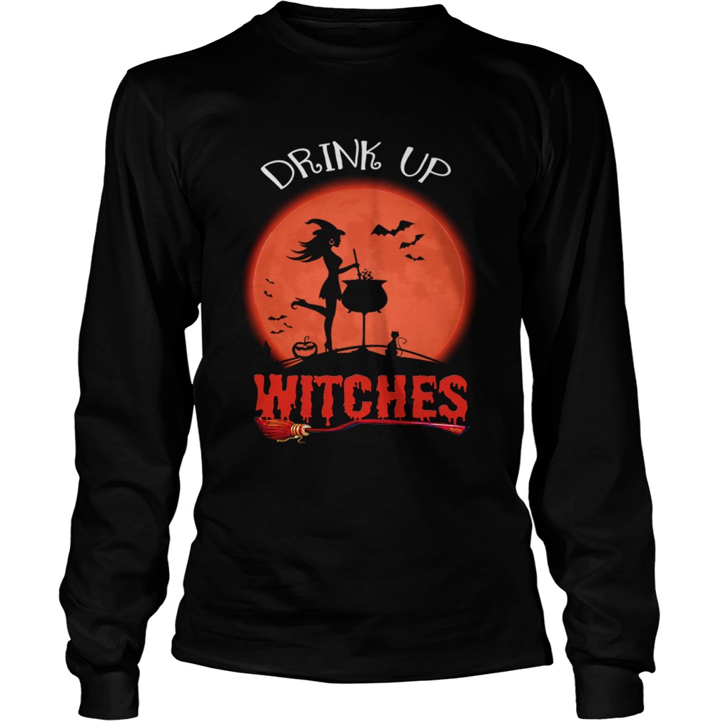 Halloween Drink Up Withches Vintage Wine Lover Gift TShirt LongSleeve