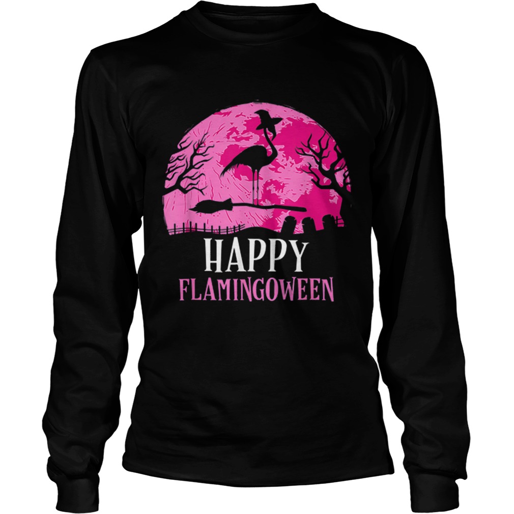 Halloween Flamingo Witch Happy Flamingoween Gift LongSleeve