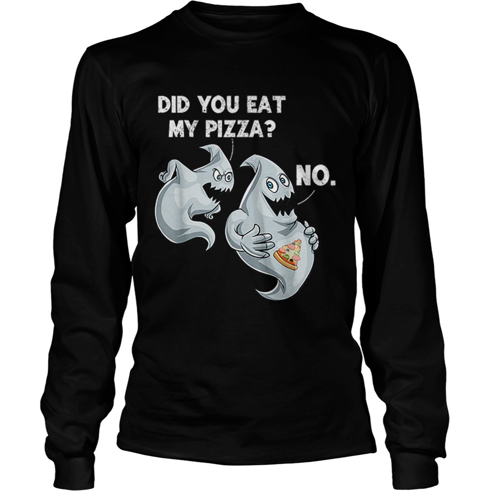 Halloween Ghost Pizza Funny Food Gift Mens Women Boy LongSleeve