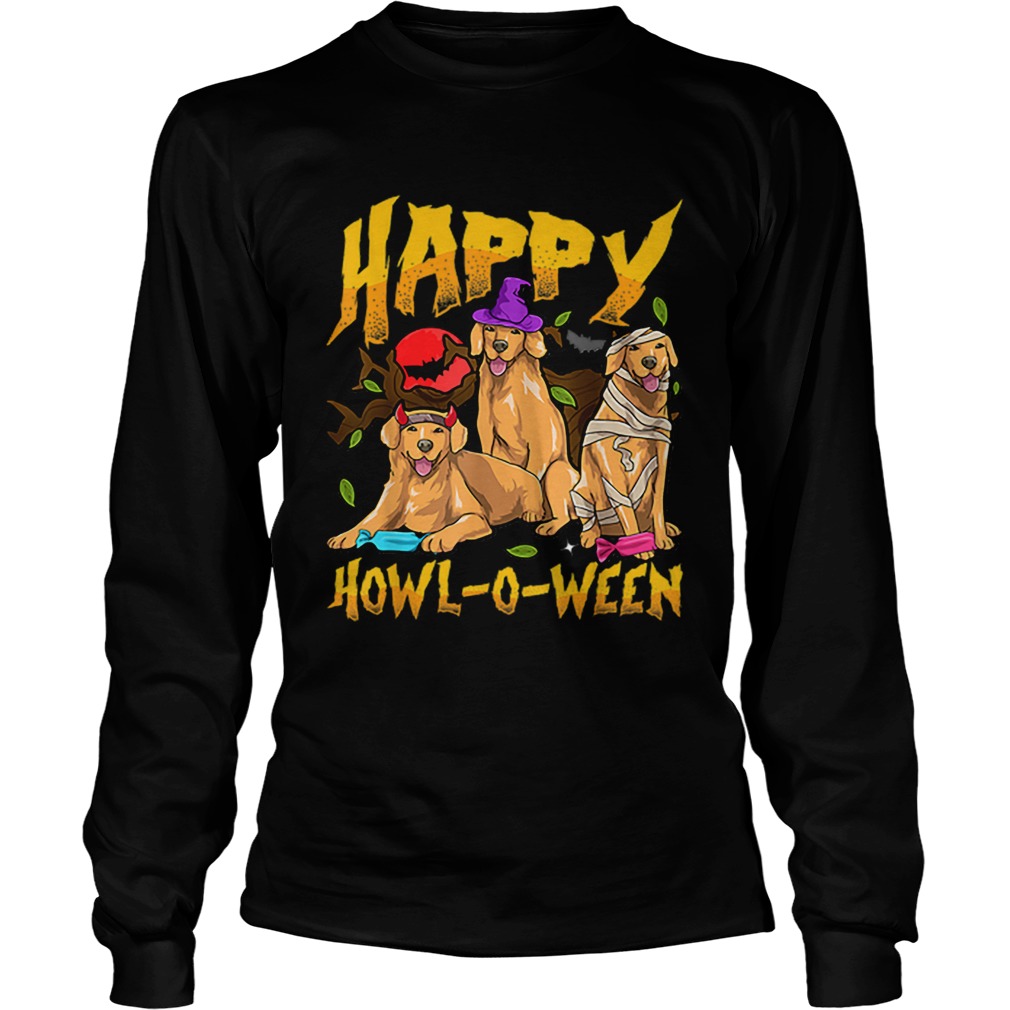 Halloween Golden Retriever Mom Dad HAPPY HOWLOWEEN Goldies LongSleeve