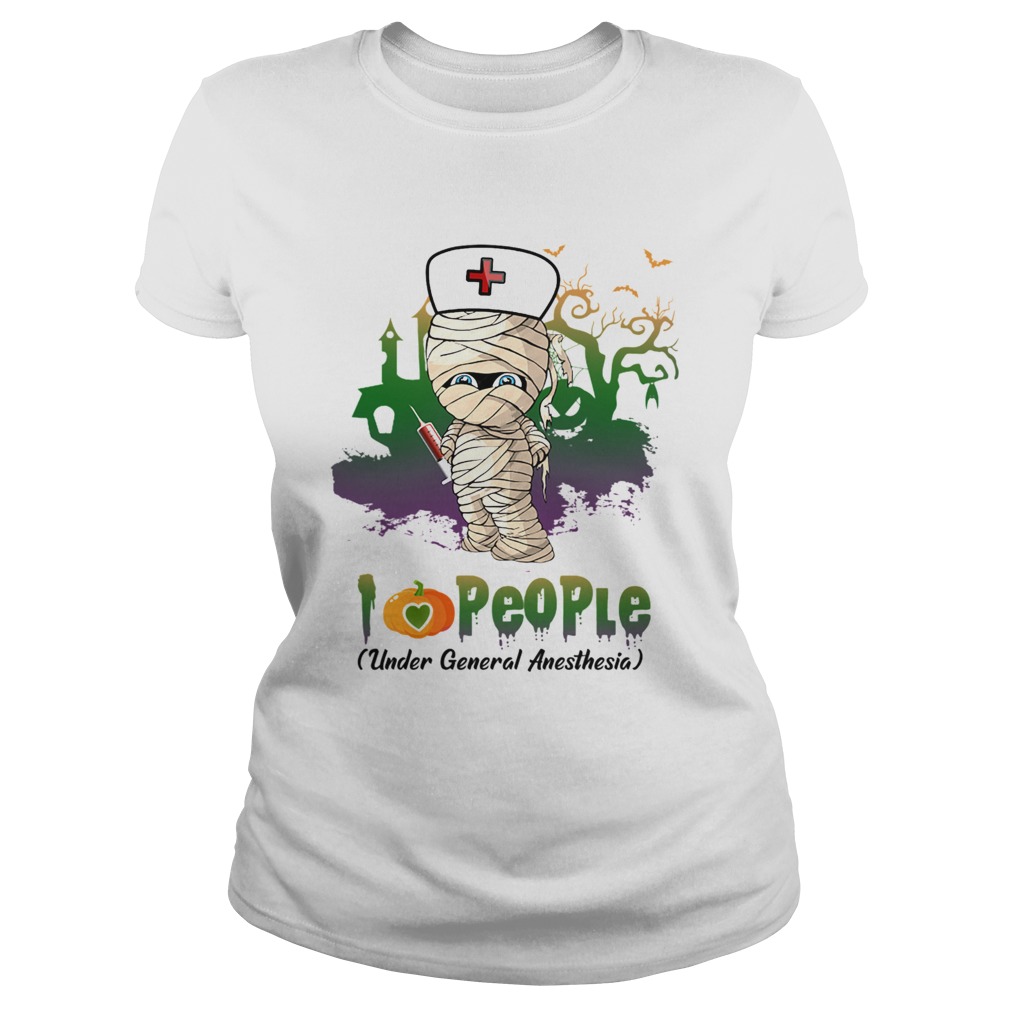 Halloween I Love People Funny Nurse TShirt Classic Ladies