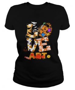 Halloween Love Art Funny Art Teacher Gift TShirt Classic Ladies