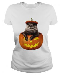 Halloween Otter Pumpkin Funny Otter Lover TShirt Classic Ladies