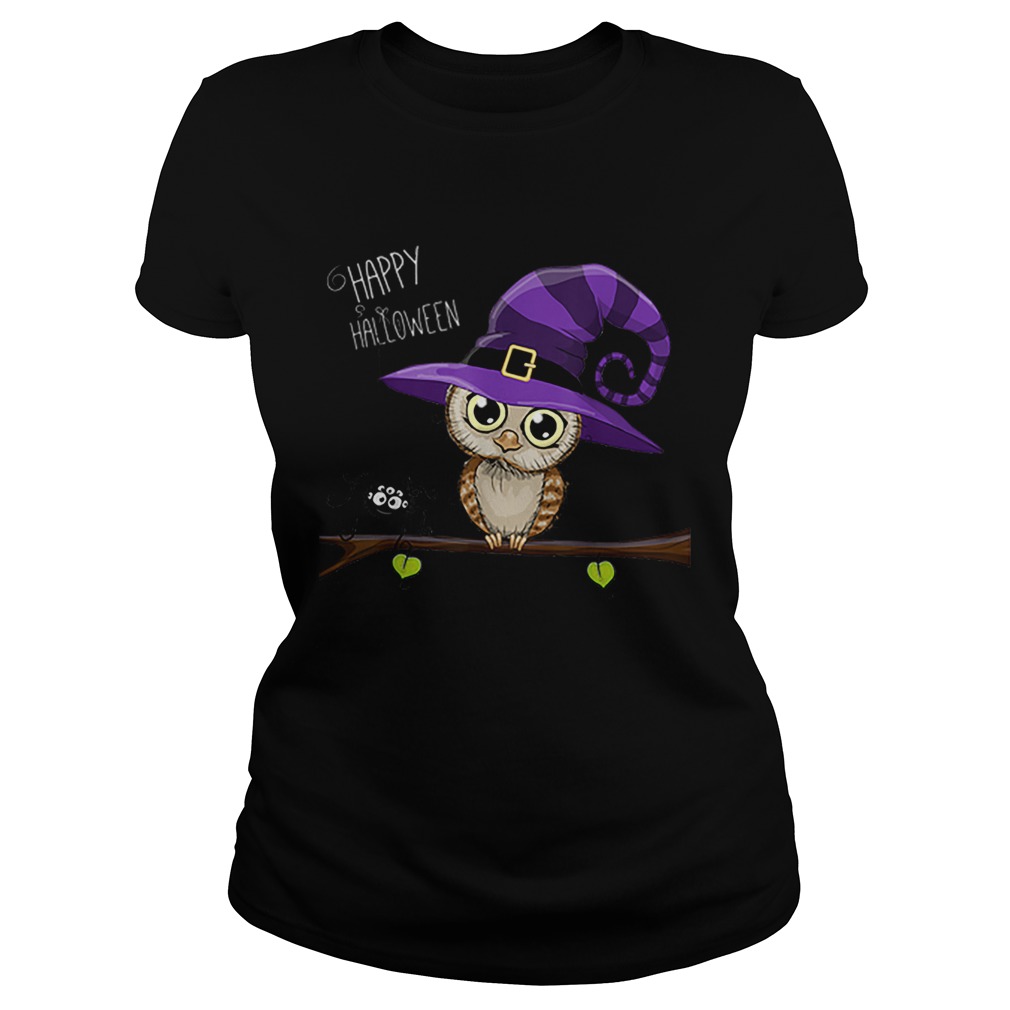 Halloween Owl Happy Halloween Tee Classic Ladies