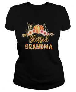 Halloween Pumpkin Blessed Grandma Gift For Women Mom TShirt Classic Ladies