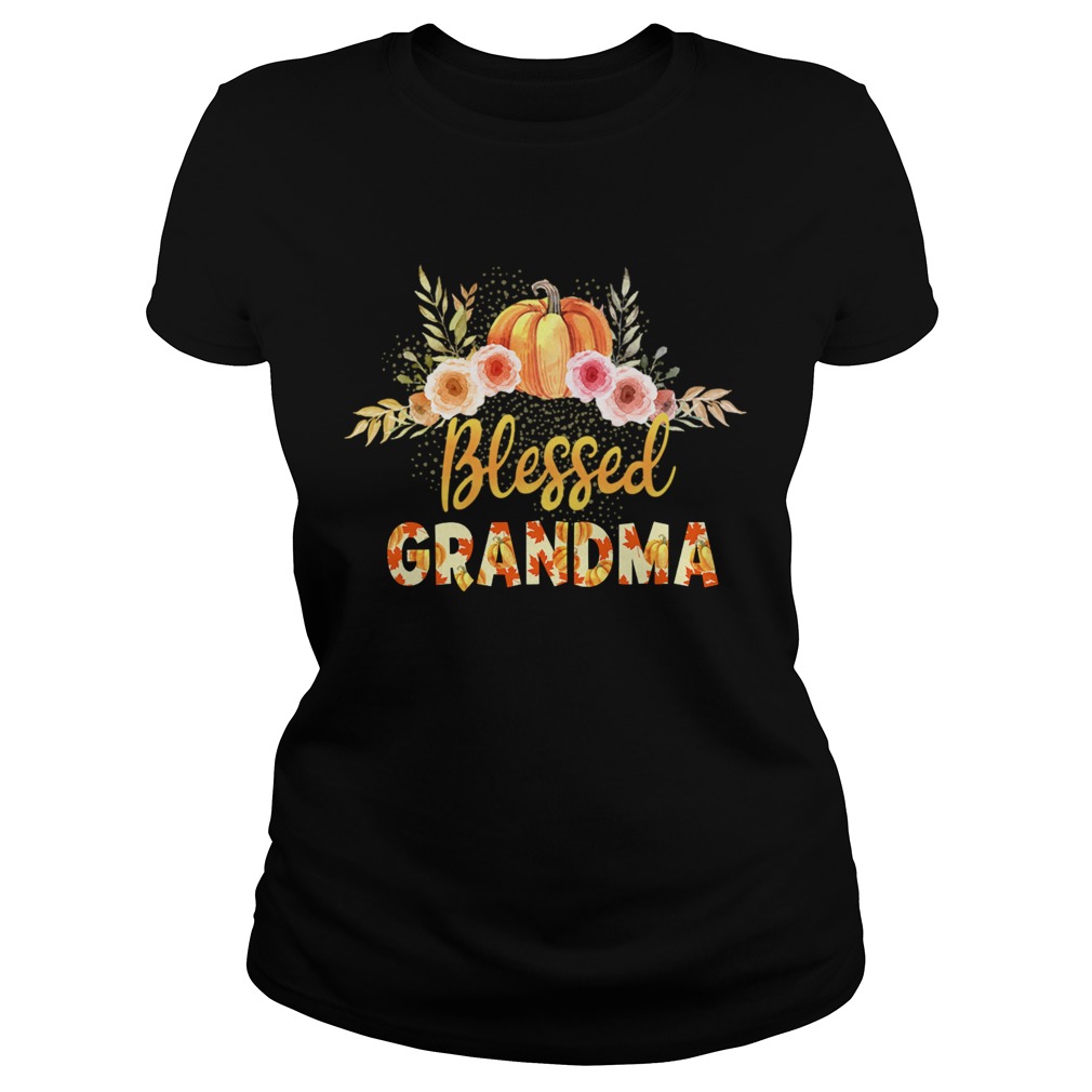 Halloween Pumpkin Blessed Grandma Gift For Women Mom TShirt Classic Ladies