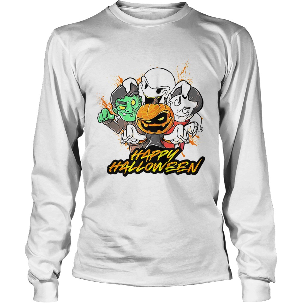 Halloween Pumpkin Face Vampire Ghost Frankenstein LongSleeve