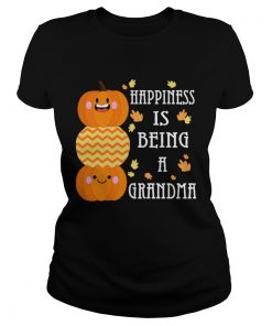 Halloween Pumpkin Happiness Is Being A Grandma TShirt Classic Ladies