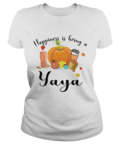 Halloween Pumpkin Happiness Is Being A Yaya TShirt Classic Ladies