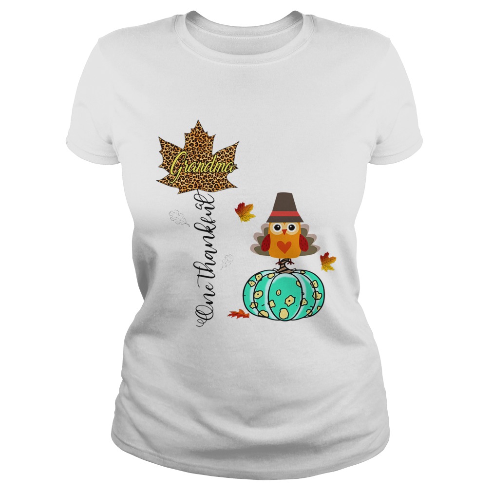 Halloween Pumpkin One Thankful Grandma TShirt Classic Ladies