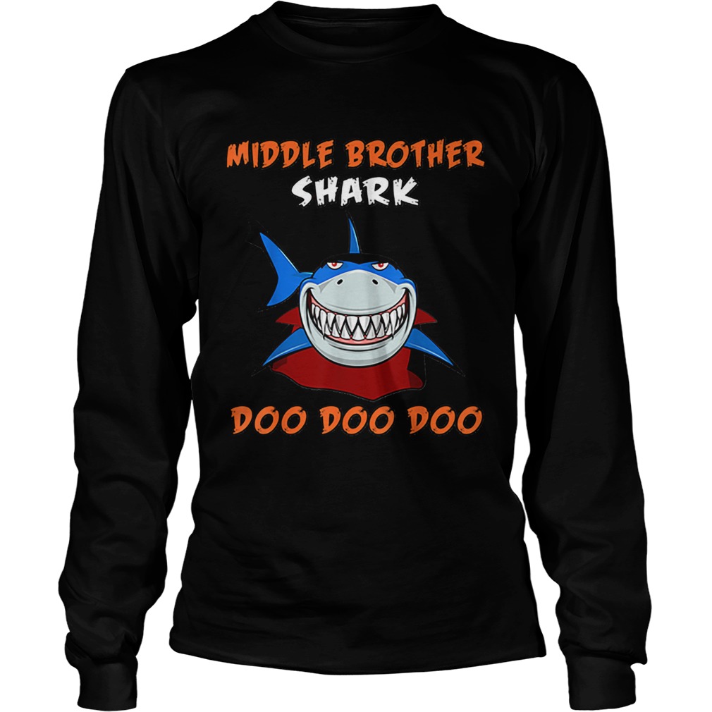 Halloween Shark Doo Doo Dracula Middle Brother Shark LongSleeve