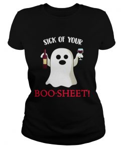 Halloween Sick Of Your Boo Sheet TShirt Classic Ladies