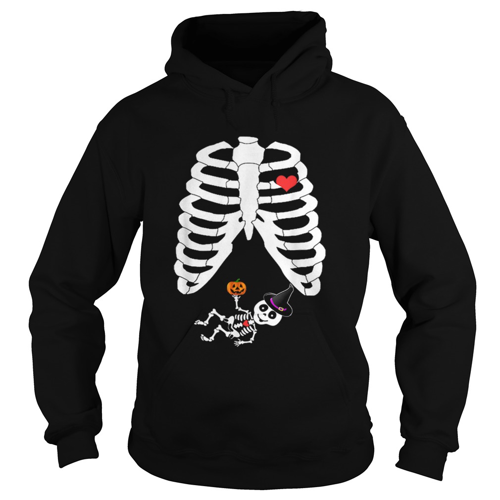 Halloween Skeleton Pregnancy Heart Baby Girl XRay Hoodie